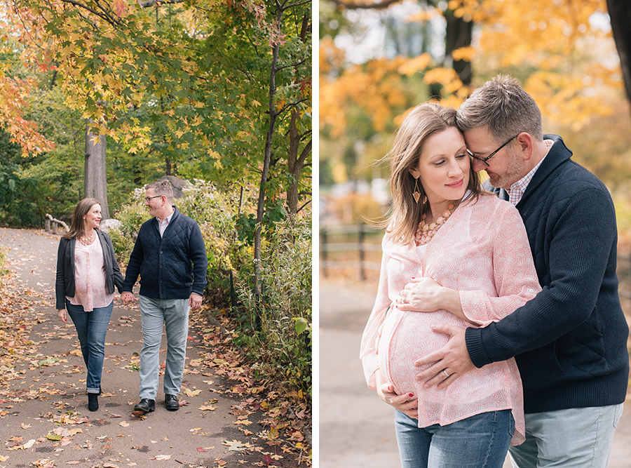 Fall, autumn, maternity, baby bump session in central park, by Kelly Kollar Photography
