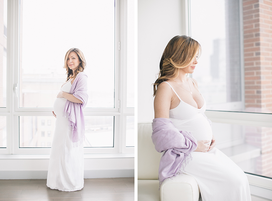 An elegant, naturally lit maternity session in Manhattan.