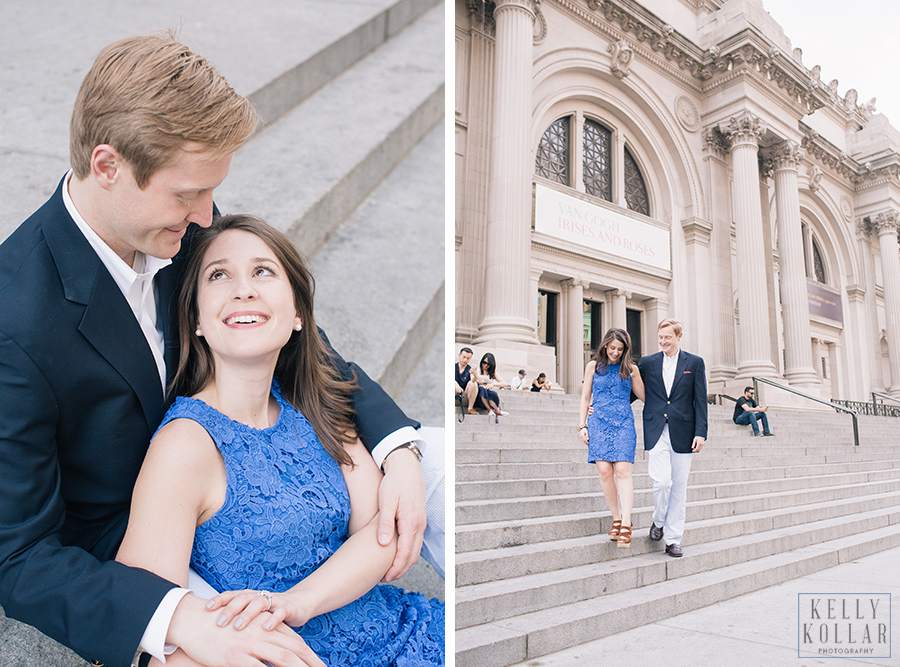 Manhattan Engagement Session in Central Park, Bethesda Terrace, Metropolitan Museum of Art, by Kelly Kollar Photography
