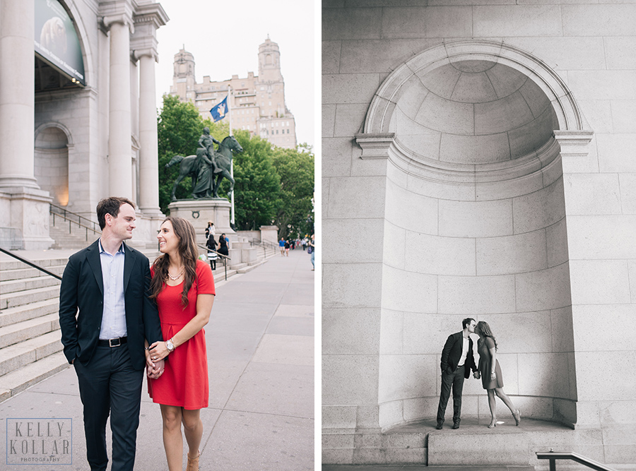 Summer engagement in Central Park and The Museum of Natural History, by Kelly Kollar Photography