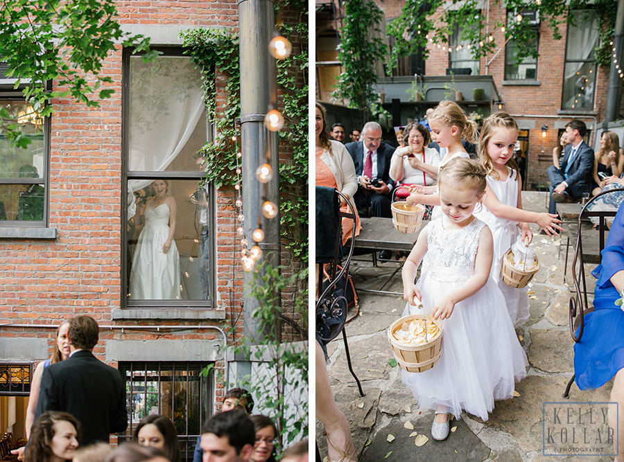 Intimate, outdoor wedding at ICI Restaurant in Fort Greene, Brooklyn, New York. Additional photos in Prospect Park. Photos by Kelly Kollar Photography.