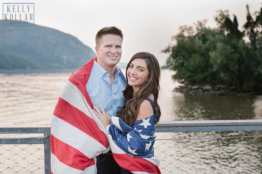 Patriotic Engagement Session at West Point and Cold Springs in the Hudson River Valley in New York. By Kelly Kollar Photography.