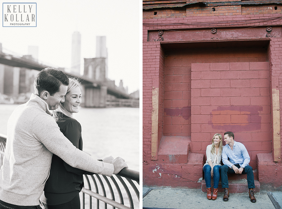 Engagement session in Brooklyn Bridge Park. Photos by Kelly Kollar Photography.