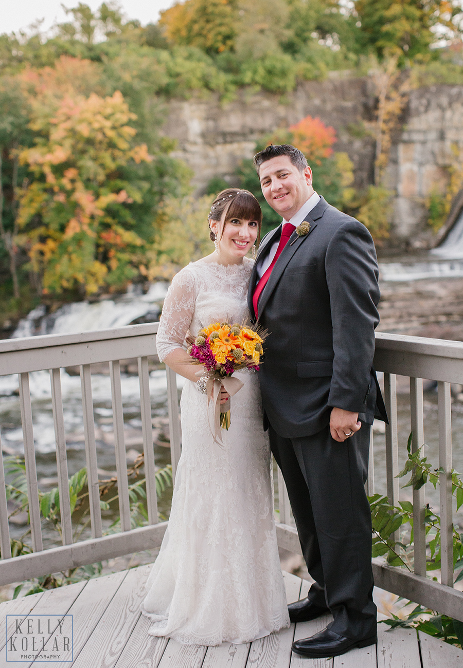 Fall, autumn wedding at Diamond Mills Hotel in Saugerties, New York. Photos by Kelly Kollar Photography.