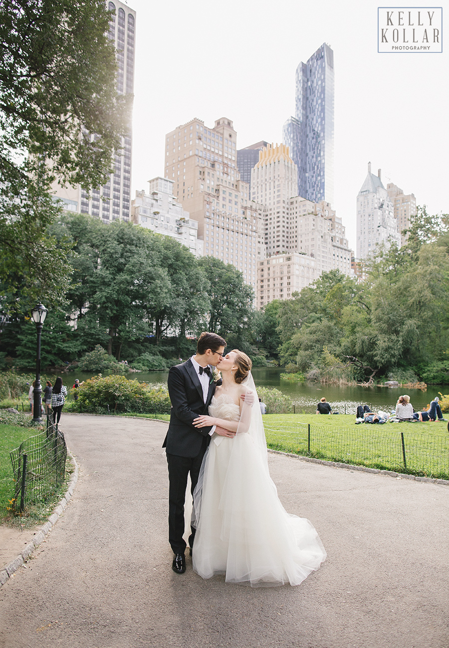 Wedding at St. Barts Episcopal Church, photos in Central Park, celebration at the University Club. Photos by Kelly Kollar Photography.