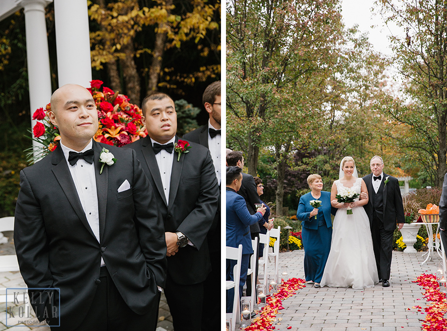 Fall wedding at the Tides Estate in North Haledon, New Jersey. By Kelly Kollar Photography.
