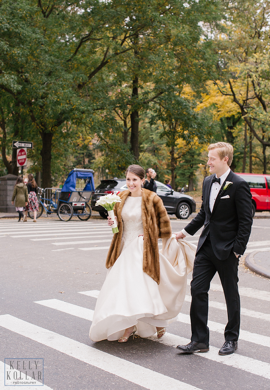 Fall, autumn wedding at St. Ignatius Loyola and New York Athletic Club. Photos by Kelly Kollar Photography.