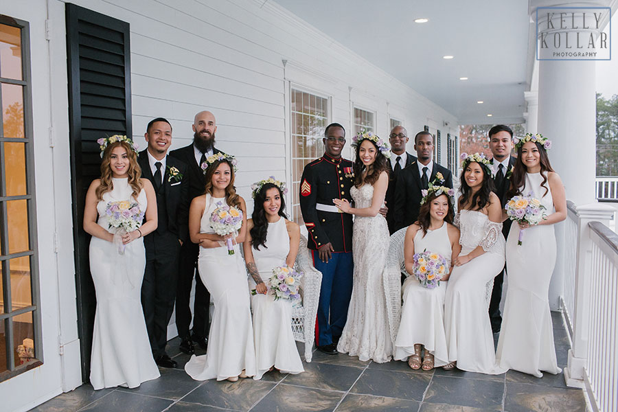 Filipino and Trinidadian Marine Corps wedding at the Carriage House in Galloway, New Jersey. Photos by Kelly Kollar Photography.