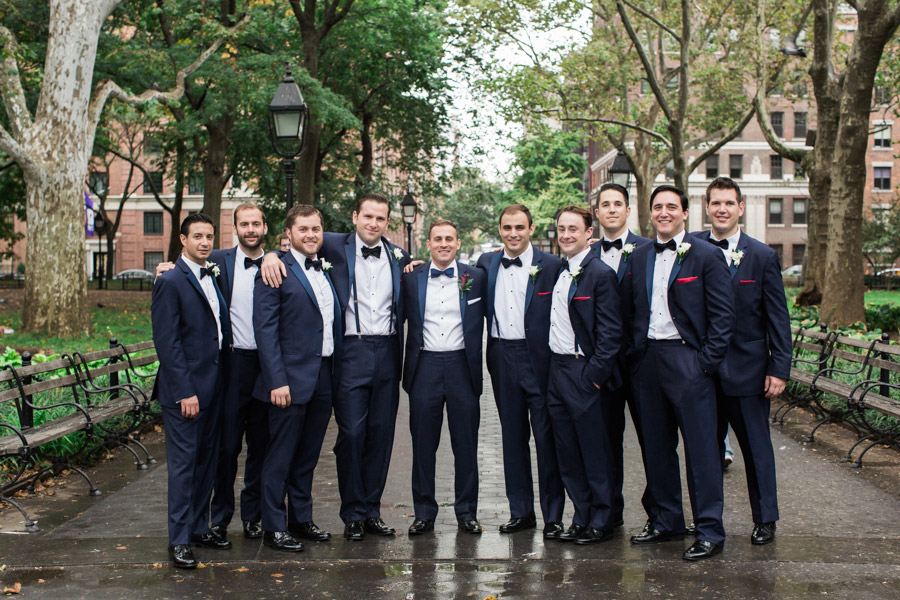 Rainy wedding at Church of St Francis Xavier in Manhattan, portraits in Washington Square Park and reception at Liberty House in Jersey City. Photos by Kelly Kollar Photography.