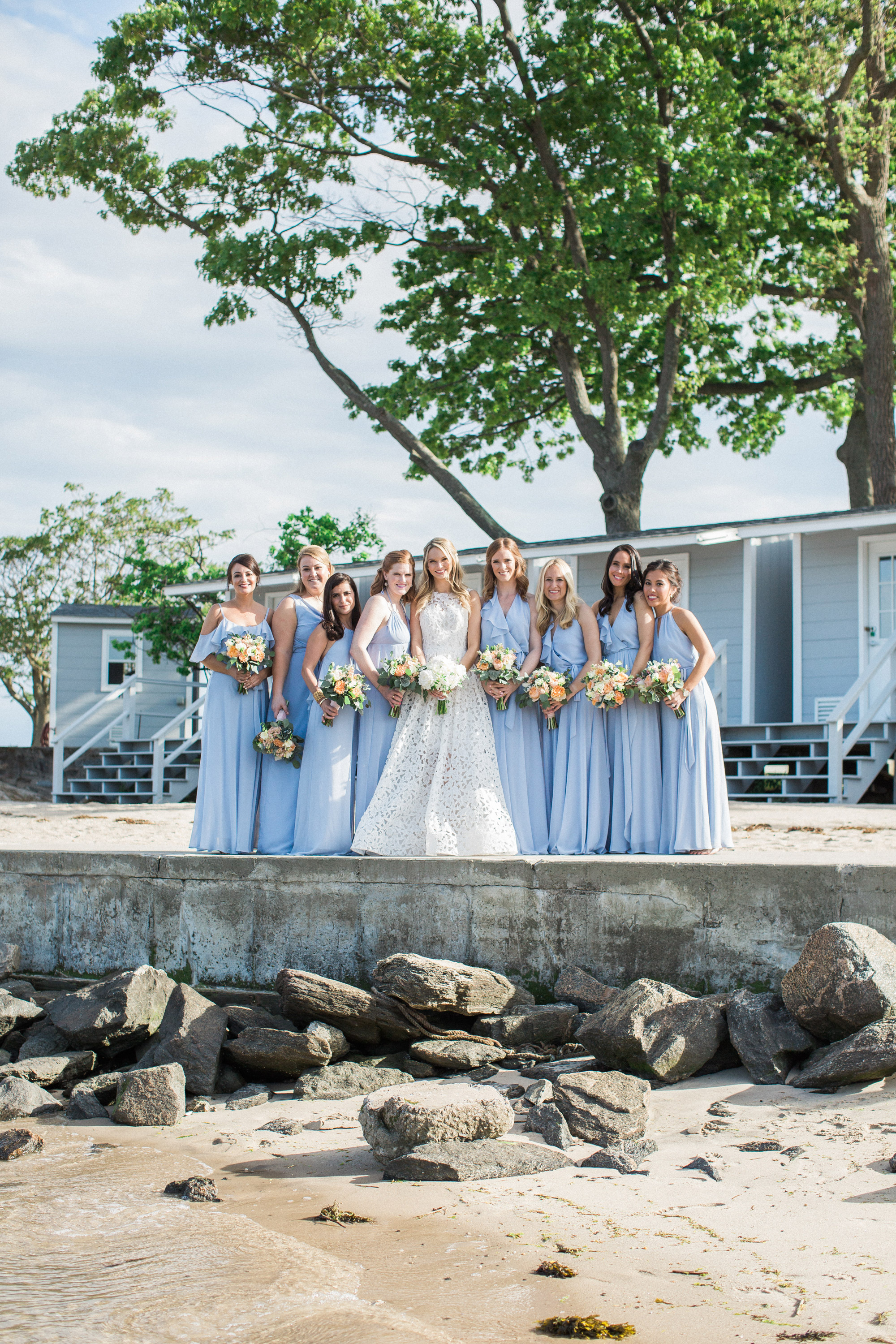 Beach club wedding at Shenorock Shore Club in Rye, New York. Photos by Kelly Kollar Photography.