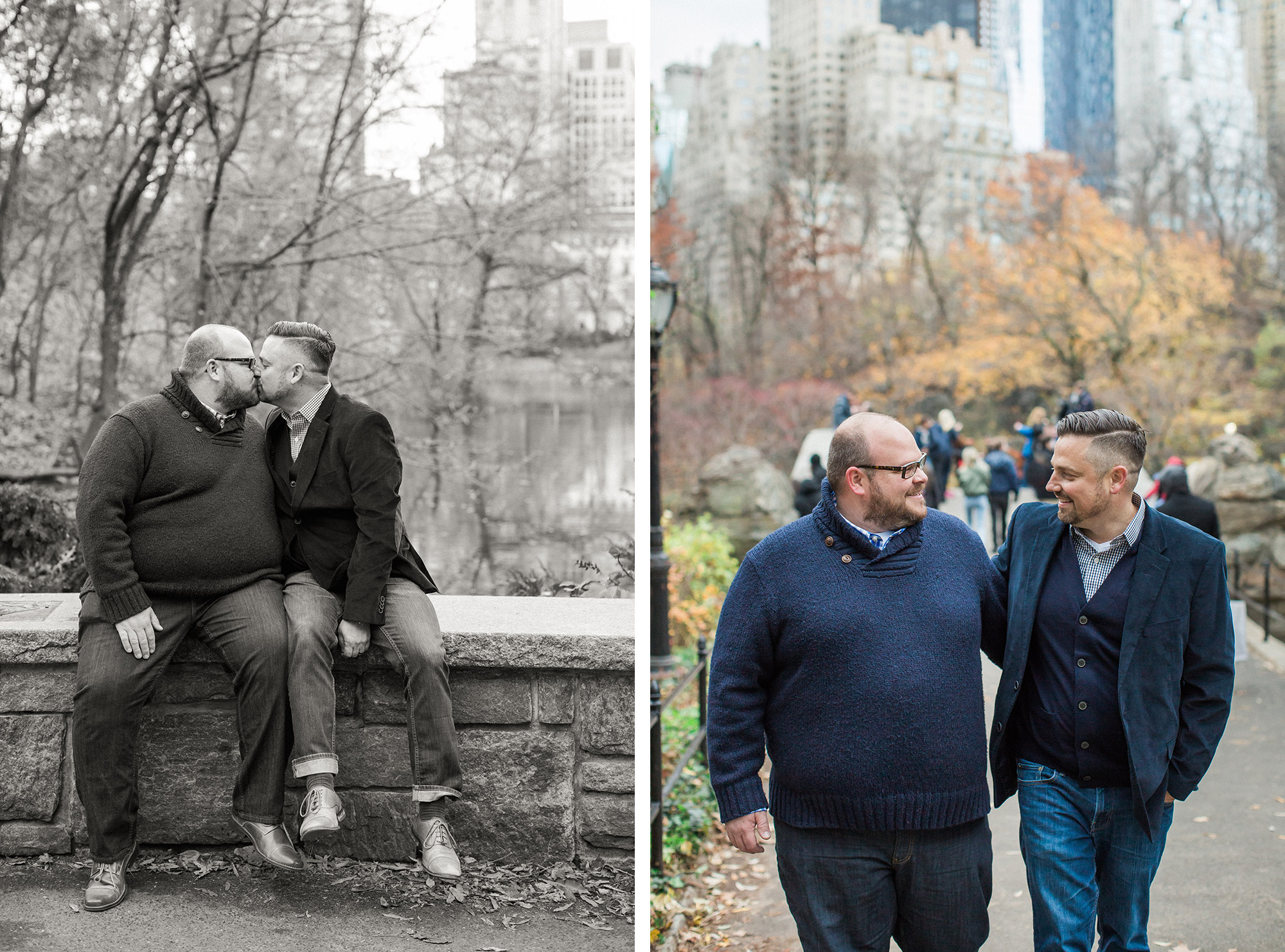 Same sex elopement in Central Park. Photos by Kelly Kollar Photography.