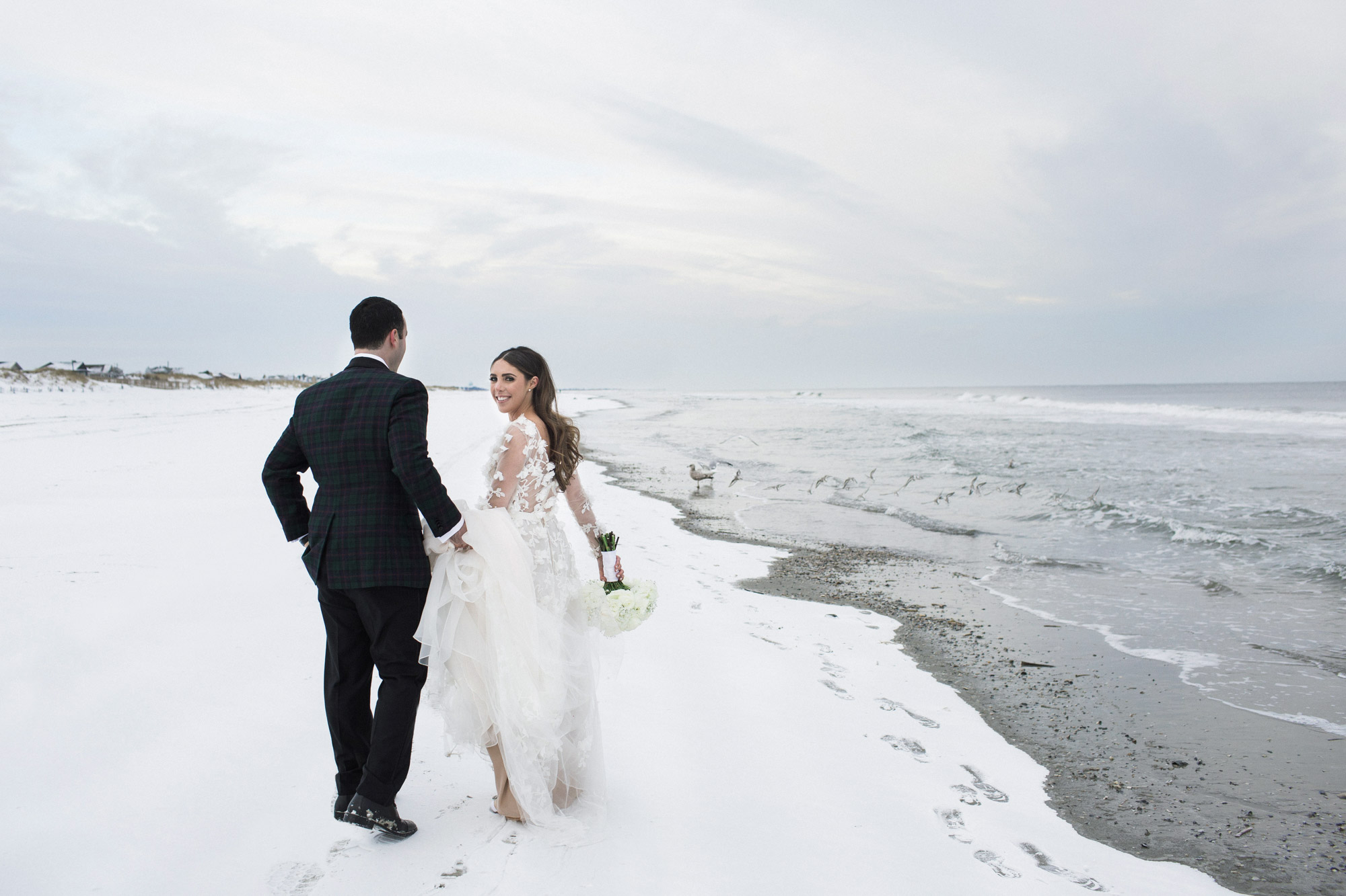 Winter wedding in Stone Harbor, New Jersey.