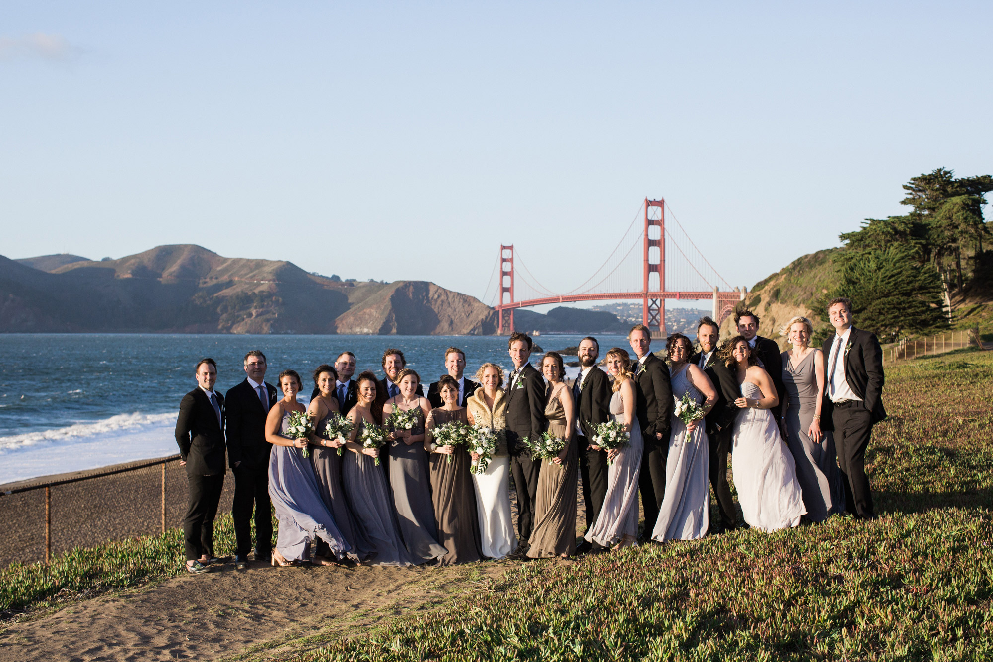 Wedding in San Francisco with photos in Baker Beach and the Haight Ashbury. 