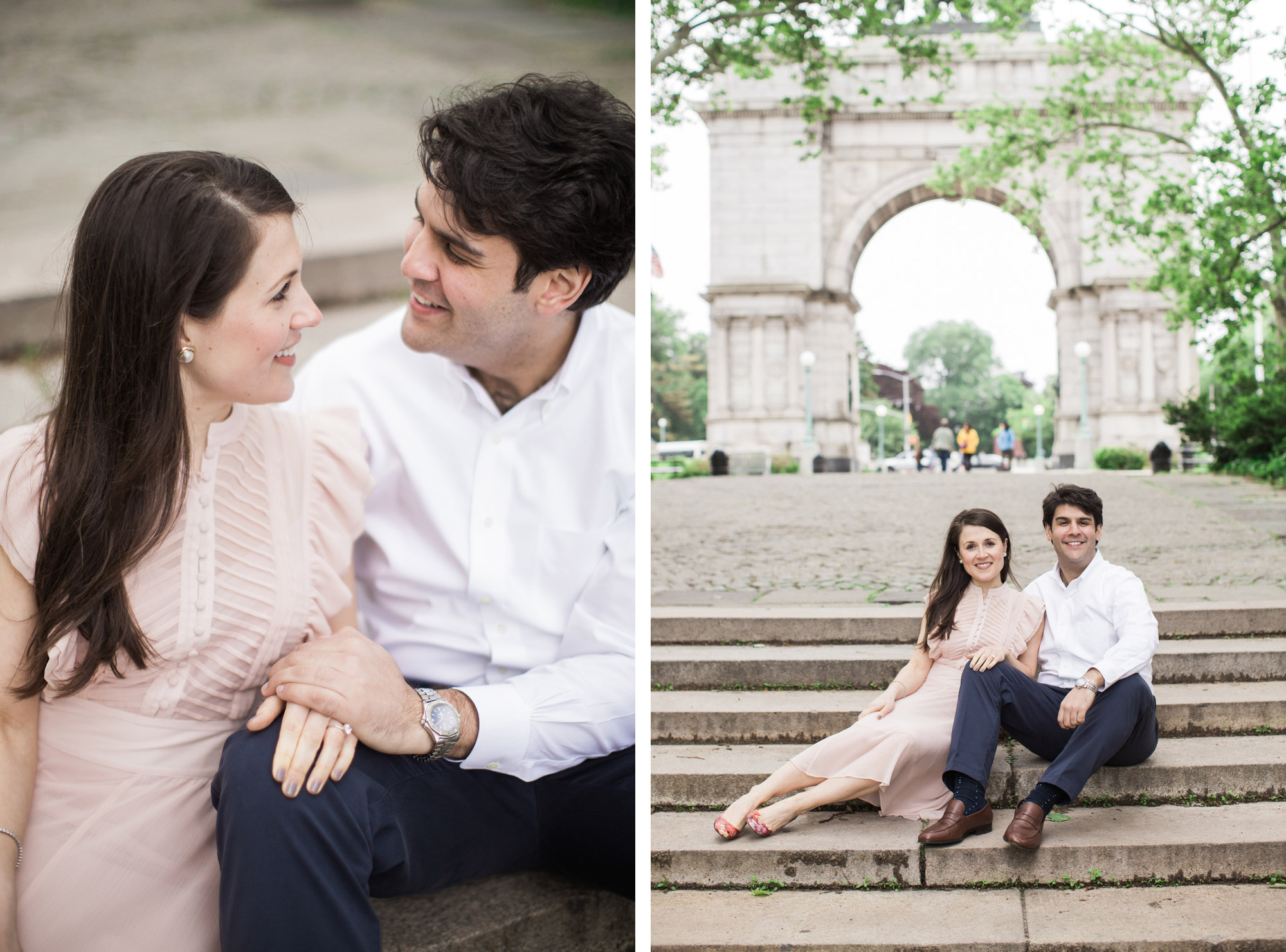 Engagement in Park Slope and Brooklyn Bridge, Brooklyn.
