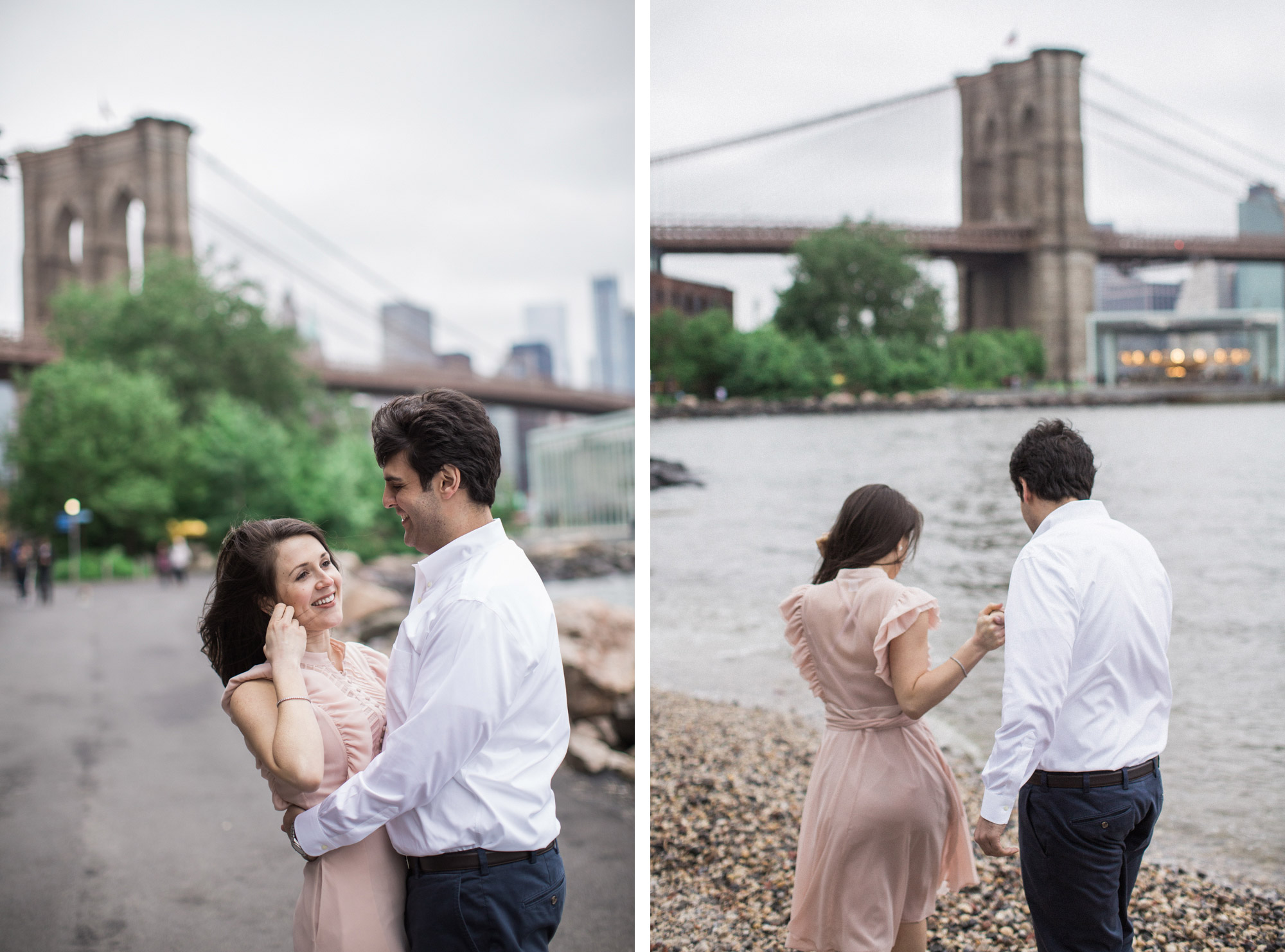 Engagement in Park Slope and Brooklyn Bridge, Brooklyn.