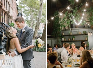 Intimate, outdoor wedding at ICI Restaurant in Fort Greene, Brooklyn, New York. Additional photos in Prospect Park. Photos by Kelly Kollar Photography.