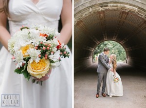 Intimate, outdoor wedding at ICI Restaurant in Fort Greene, Brooklyn, New York. Additional photos in Prospect Park. Photos by Kelly Kollar Photography.