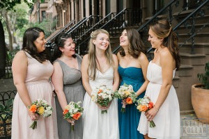 Intimate, outdoor wedding at ICI Restaurant in Fort Greene, Brooklyn, New York. Additional photos in Prospect Park. Photos by Kelly Kollar Photography.