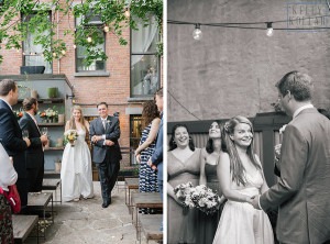Intimate, outdoor wedding at ICI Restaurant in Fort Greene, Brooklyn, New York. Additional photos in Prospect Park. Photos by Kelly Kollar Photography.