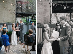 Intimate, outdoor wedding at ICI Restaurant in Fort Greene, Brooklyn, New York. Additional photos in Prospect Park. Photos by Kelly Kollar Photography.