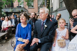 Intimate, outdoor wedding at ICI Restaurant in Fort Greene, Brooklyn, New York. Additional photos in Prospect Park. Photos by Kelly Kollar Photography.