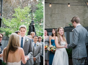 Intimate, outdoor wedding at ICI Restaurant in Fort Greene, Brooklyn, New York. Additional photos in Prospect Park. Photos by Kelly Kollar Photography.