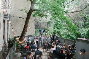 Intimate, outdoor wedding at ICI Restaurant in Fort Greene, Brooklyn, New York. Additional photos in Prospect Park. Photos by Kelly Kollar Photography.