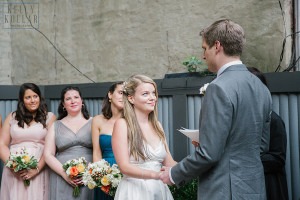 Intimate, outdoor wedding at ICI Restaurant in Fort Greene, Brooklyn, New York. Additional photos in Prospect Park. Photos by Kelly Kollar Photography.