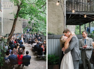 Intimate, outdoor wedding at ICI Restaurant in Fort Greene, Brooklyn, New York. Additional photos in Prospect Park. Photos by Kelly Kollar Photography.