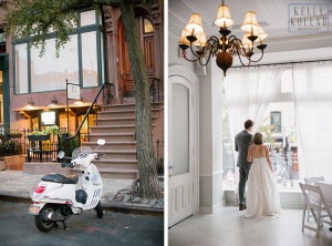 Intimate, outdoor wedding at ICI Restaurant in Fort Greene, Brooklyn, New York. Additional photos in Prospect Park. Photos by Kelly Kollar Photography.