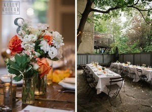 Intimate, outdoor wedding at ICI Restaurant in Fort Greene, Brooklyn, New York. Additional photos in Prospect Park. Photos by Kelly Kollar Photography.