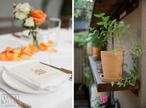 Intimate, outdoor wedding at ICI Restaurant in Fort Greene, Brooklyn, New York. Additional photos in Prospect Park. Photos by Kelly Kollar Photography.