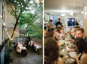 Intimate, outdoor wedding at ICI Restaurant in Fort Greene, Brooklyn, New York. Additional photos in Prospect Park. Photos by Kelly Kollar Photography.