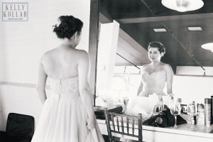 Industrial, modern wedding at Liberty Warehouse in Red Hook, Brooklyn. By Kelly Kollar Photography.