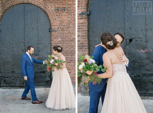 Industrial, modern wedding at Liberty Warehouse in Red Hook, Brooklyn. By Kelly Kollar Photography.