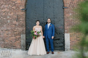 Industrial, modern wedding at Liberty Warehouse in Red Hook, Brooklyn. By Kelly Kollar Photography.
