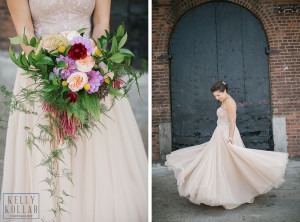 Industrial, modern wedding at Liberty Warehouse in Red Hook, Brooklyn. By Kelly Kollar Photography.