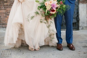 Industrial, modern wedding at Liberty Warehouse in Red Hook, Brooklyn. By Kelly Kollar Photography.