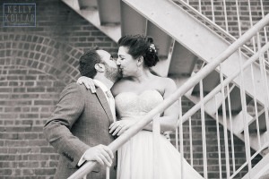 Industrial, modern wedding at Liberty Warehouse in Red Hook, Brooklyn. By Kelly Kollar Photography.