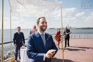Industrial, modern wedding at Liberty Warehouse in Red Hook, Brooklyn. By Kelly Kollar Photography.