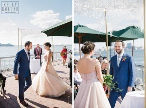 Industrial, modern wedding at Liberty Warehouse in Red Hook, Brooklyn. By Kelly Kollar Photography.