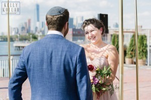 Industrial, modern wedding at Liberty Warehouse in Red Hook, Brooklyn. By Kelly Kollar Photography.