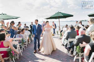 Industrial, modern wedding at Liberty Warehouse in Red Hook, Brooklyn. By Kelly Kollar Photography.