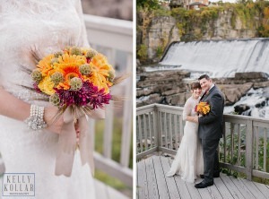 Fall, autumn wedding at Diamond Mills Hotel in Saugerties, New York. Photos by Kelly Kollar Photography.