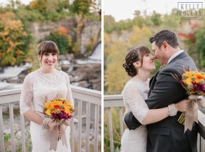 Fall, autumn wedding at Diamond Mills Hotel in Saugerties, New York. Photos by Kelly Kollar Photography.