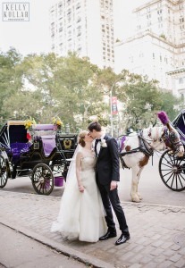 Wedding at St. Barts Episcopal Church, photos in Central Park, celebration at the University Club. Photos by Kelly Kollar Photography.