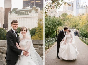 New York wedding at St. Ignatius Loyola, Central Park and New York Athletic Club. Photos by Kelly Kollar Photography.