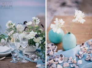 Wedding, bridal inspiration shoot on the seaside in the Hamptons. Photos by Kelly Kollar Photography.