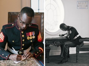 Filipino and Trinidadian Marine Corps wedding at the Carriage House in Galloway, New Jersey. Photos by Kelly Kollar Photography.