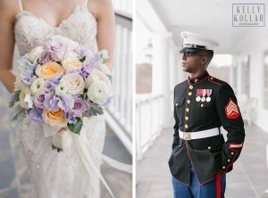 Filipino and Trinidadian Marine Corps wedding at the Carriage House in Galloway, New Jersey. Photos by Kelly Kollar Photography.